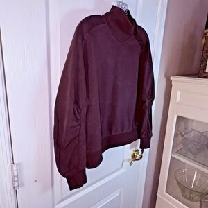 G-Star Raw Asymmetric Mock Neck Sweatshirt XS Chocolate Plum NWT $130 Rouged Sle